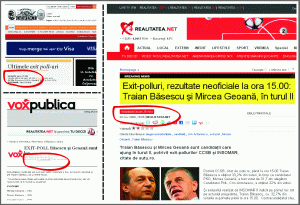 Exit-poll-urile, afişate pe Internet, în timpul alegerilor