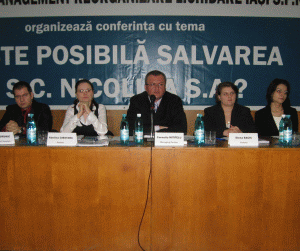 Compania "Management Reorganizare Lichidare Iaşi" SPRL, administratorul judiciar al societăţii "Nicolina" SA Iaşi, a organizat, vineri, o conferinţă cu tema "Este posibilă salvarea SC < Nicolina > SA?". În cadrul evenimentului, la care au fost invitaţi să participe foşti şi actuali responsabili ai "Nicolina" SA, a fost trecută în revistă situaţia fabricii ieşene, cu un istoric al (in)voluţiei acesteia în ultimii ani, au fost oferite reperele teoretice ale procedurii de insolvenţă, cu exemplicare pe situaţia practică a "Nicolina" SA, şi s-au analizat posibilităţile teoretice de salvare a acestei unităţi, reprezentativă pentru Iaşi.