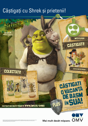 Shrek debutează în staţiile OMV şi PetromV