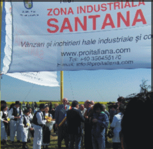 Zonă industrială în oraşul arădean Sântana