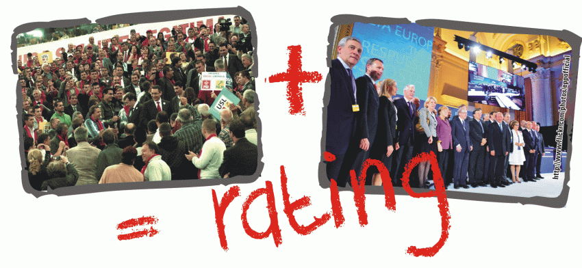 Congres - Miting, meci egal la televiziunile de ştiri