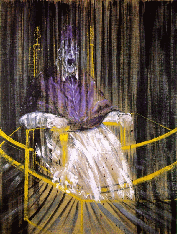 Francis Bacon. Studiu după Portretul papei Inocenţiu al X-lea de Velazquez.