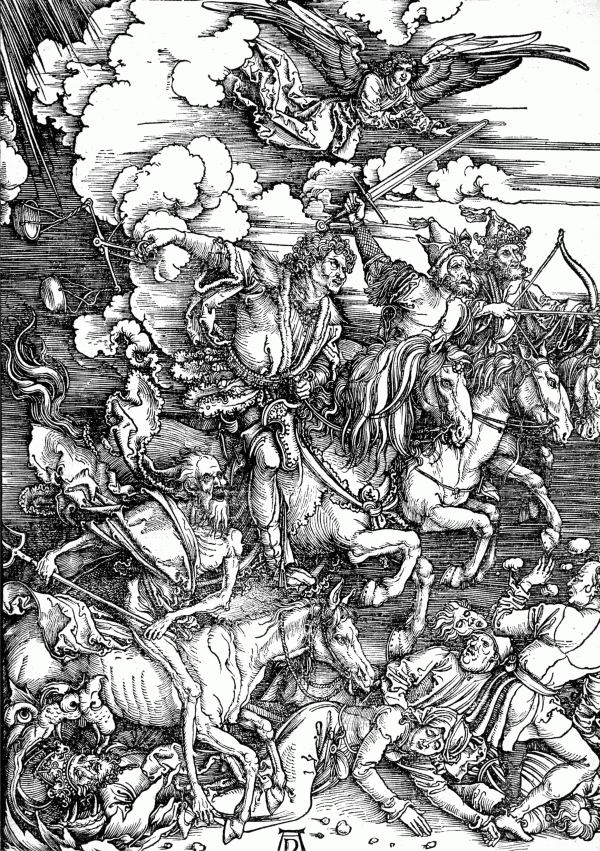 "Revelaţia lui Ioan, Cei patru călăreţi ai Apocalipsei" (1497-1498), Albrecht Durer