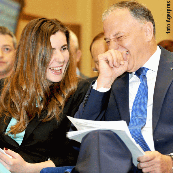 Mircea Geoană told Ioana Petrescu a joke that they both understand.