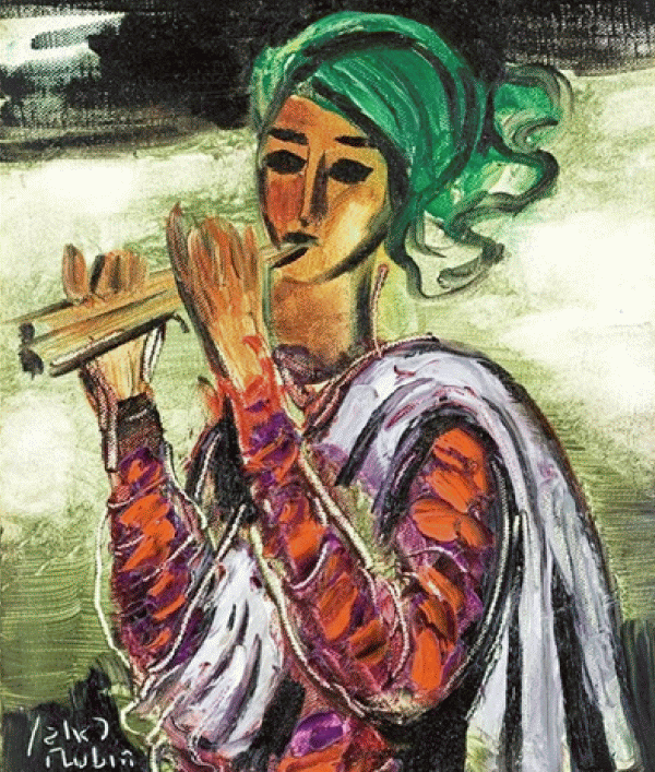 Reuven Rubin "Femeie cântând la fluier"