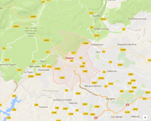 Localitatea Grasse (Sursa foto: Google Maps)