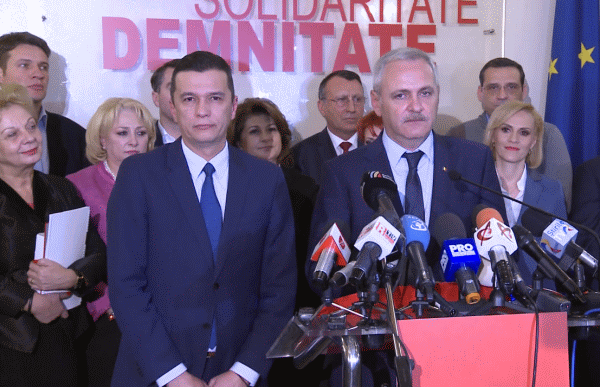 Sorin Grindeanu şi Liviu Dragnea (Sursa foto: captură Youtube)