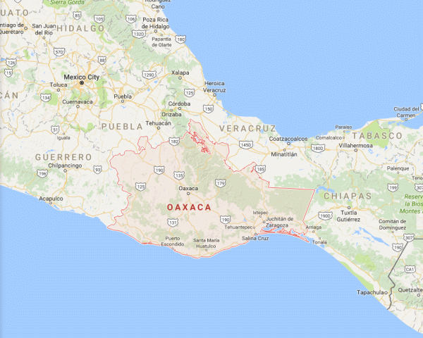 Statul Oaxaca, Mexic (Sursa foto: Google Maps)