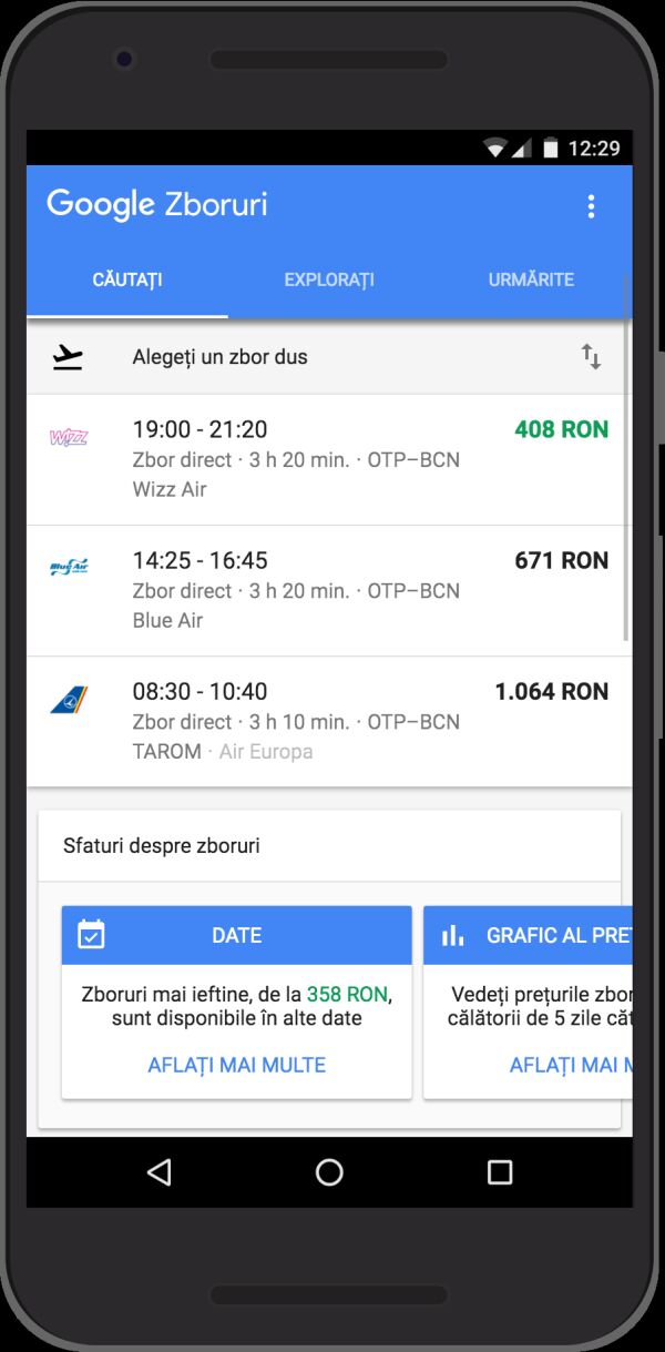 Google Flights şi Destinations sunt disponibile acum în variante adaptate publicului din România