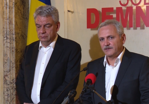 Mihai Tudose şi Liviu Dragnea (Sursa foto: captură Youtube)