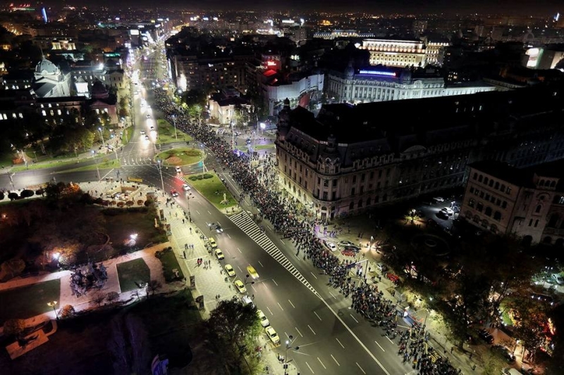 Protestul din Capitală împotriva modificării legilor justiţiei (Sursa foto: Dan Mihai Bălănescu/ Facebook)