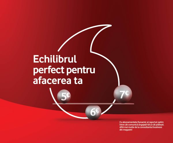 Vodafone România oferă mediului de afaceri abonamente dinamice ale căror costuri se adaptează în funcţie de nevoile de comunicare lunare