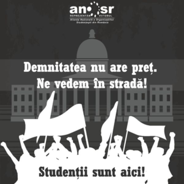 Studenţii anunţă că se alătură protestelor (Sursa foto: ANOSR.ro)