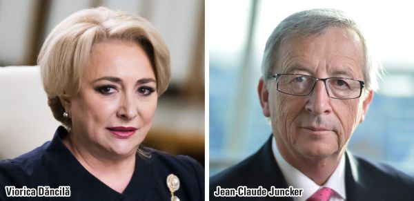 Dăncilă, trasă de mânecă de Juncker