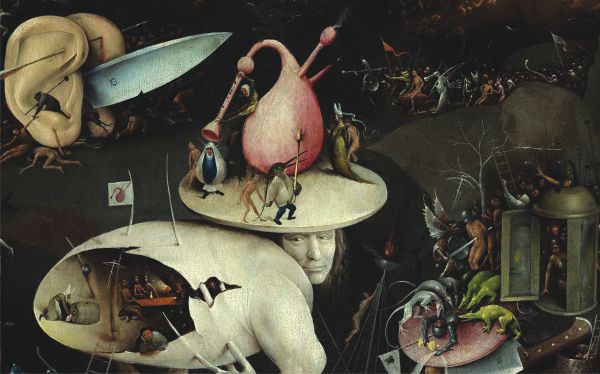 Fragment din "Grădina desfătărilor umane" de Hieronymus Bosch, 1503-04 - Museo del Prado, Madrid
