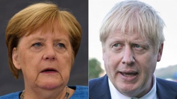 Angela Merkel şi Boris Johnson (Sursa foto: Twitter)