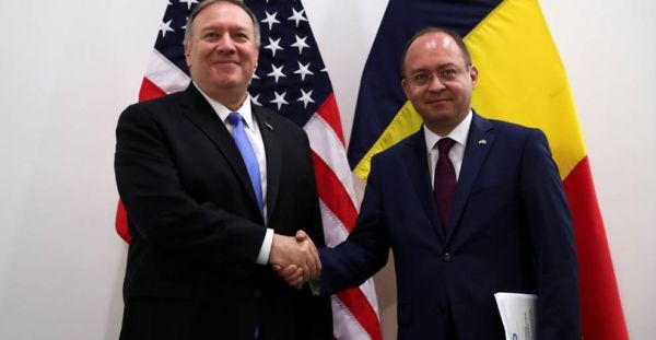 Mike Pompeo şi Bogdan Aurescu (Sursă foto: Twitter)