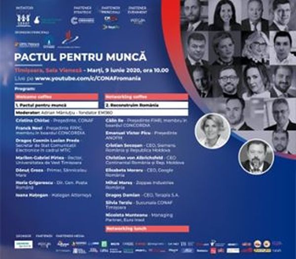 Prima conferinţă "Pactul pentru muncă" din acest an - pe 9 iunie, la Timişoara