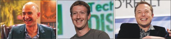 Bezos, Zuckerberg şi Musk şi-au crescut averea cu un total de 115 miliarde de dolari