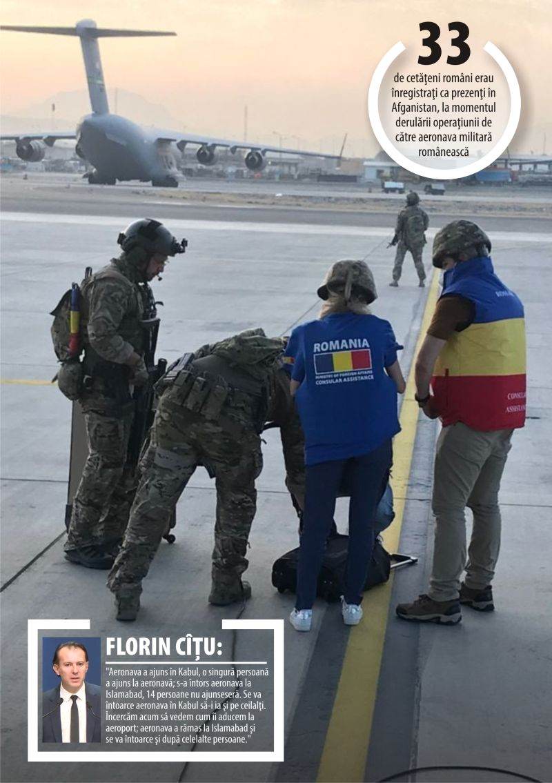La Kabul, un avion pe cap de român