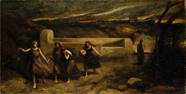 Camille Corot: "Arderea Sodomei", ulei (1857)