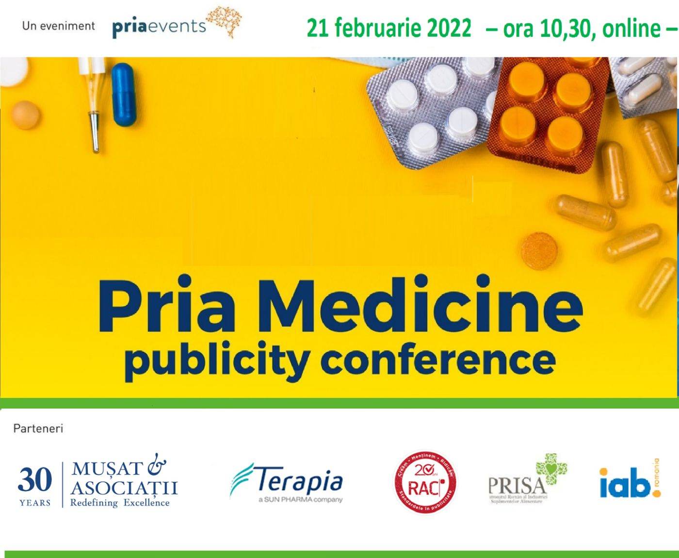 PRIAevents, organizează conferinţa PRIA Medicine, Supplements and Medical Devices Publicity