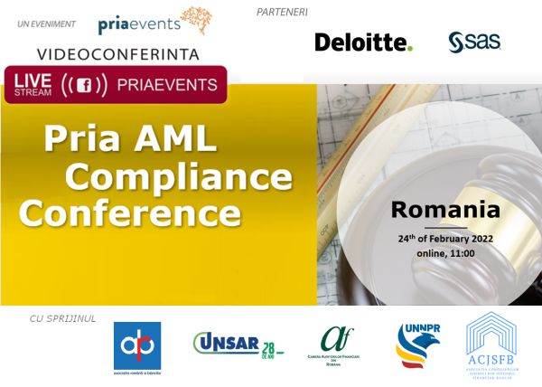 PRIAevents organizează conferinţa Pria AML şi Compliance România 2022