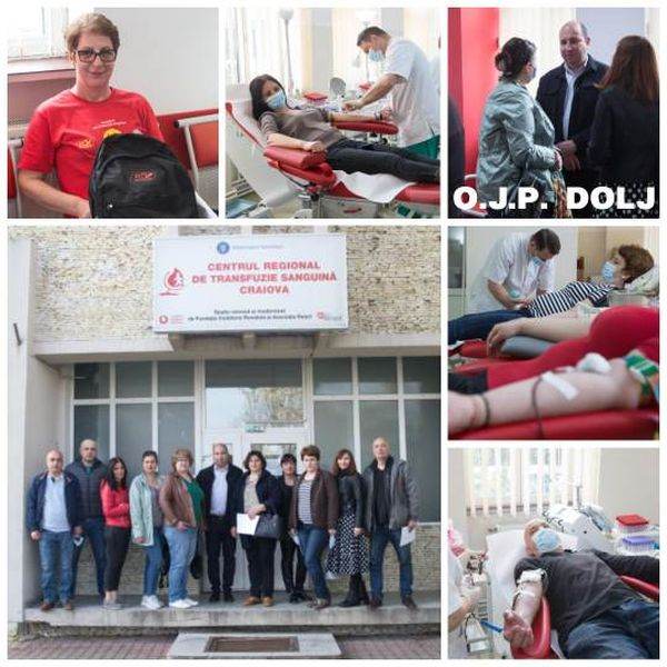 Aproximativ 70 de angajaţi ai Poştei Române au donat peste 30 de litri de sânge