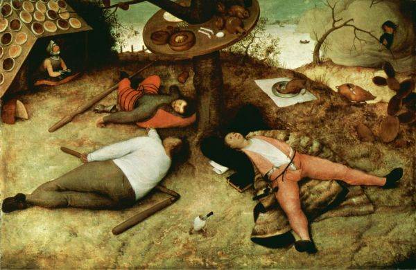 "Tărâmul leneşilor"/"Het Luilekkerland", (1567) - Pieter Bruegel cel Bătrân (1525/1530-1569)