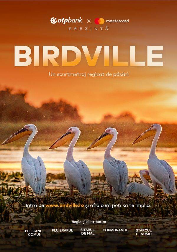 OTP Bank şi Mastercard prezintă, în cadrul Festivalului Anonimul, Birdville, un scurtmetraj regizat de păsări