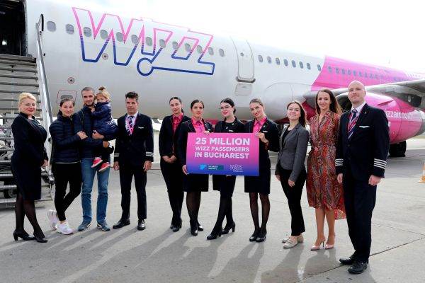 Wizz Air aniversează numărul de 25 de milioane de pasageri în Bucureşti