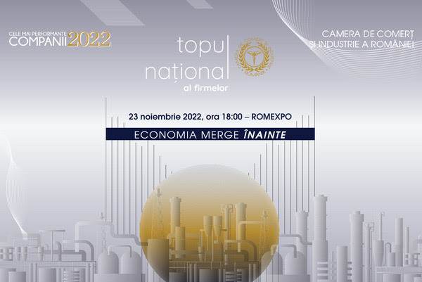 CCIR premiază cele mai performante companii în cadrul Galei "Topul Naţional al Firmelor 2022"