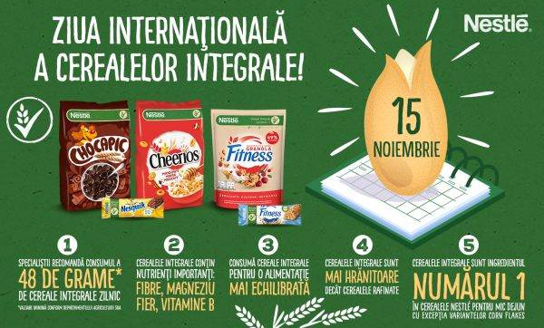 Specialiştii recomandă consumul a cel puţin 48 de grame de cereale integrale zilnic, dar românii consuma mai puţin