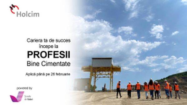 Sudenţii vor avea oportunitatea de a descoperi industria cimentului în cadrul proiectului Profesii Bine Cimentate