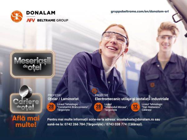 Compania Donalam lansează programul de învăţământ dual "Meseriaşii de oţel"