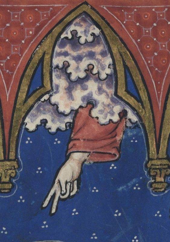 Mâna lui Dumnezeu - miniatură medievală.