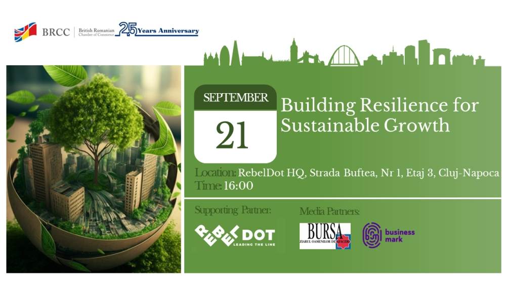 BRCC şi RebelDot organizează "Building Resilience for Sustainable Growth" pentru asigurarea unui viitor sustenabil