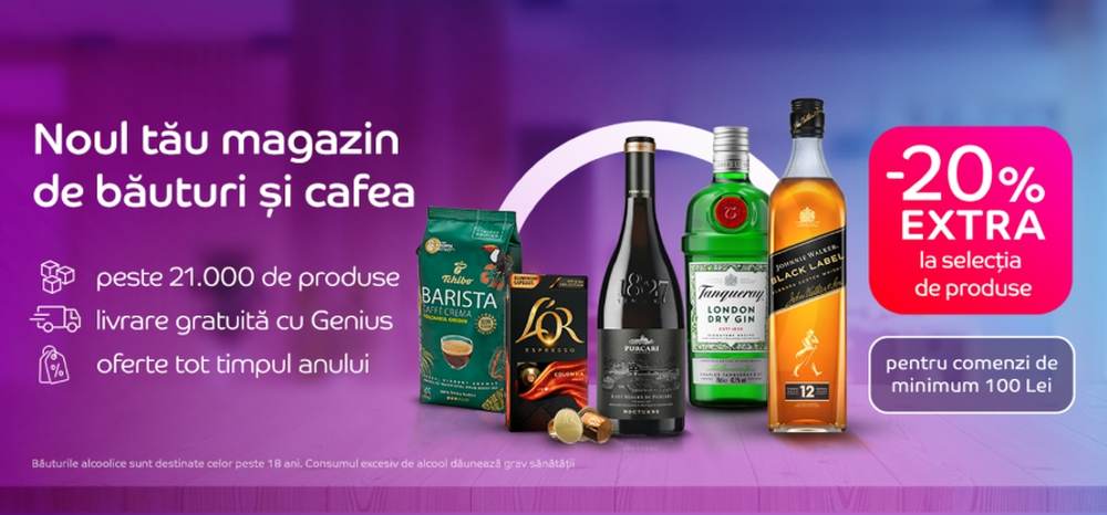 eMAG lansează Drinks & Coffee Shop, magazinul de băuturi cu peste 21.000 de produse 