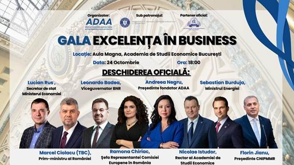 Preşedintele ADAA: "Gala Excelenţa în Business este un moment important pentru a celebra, învăţa şi inspira"