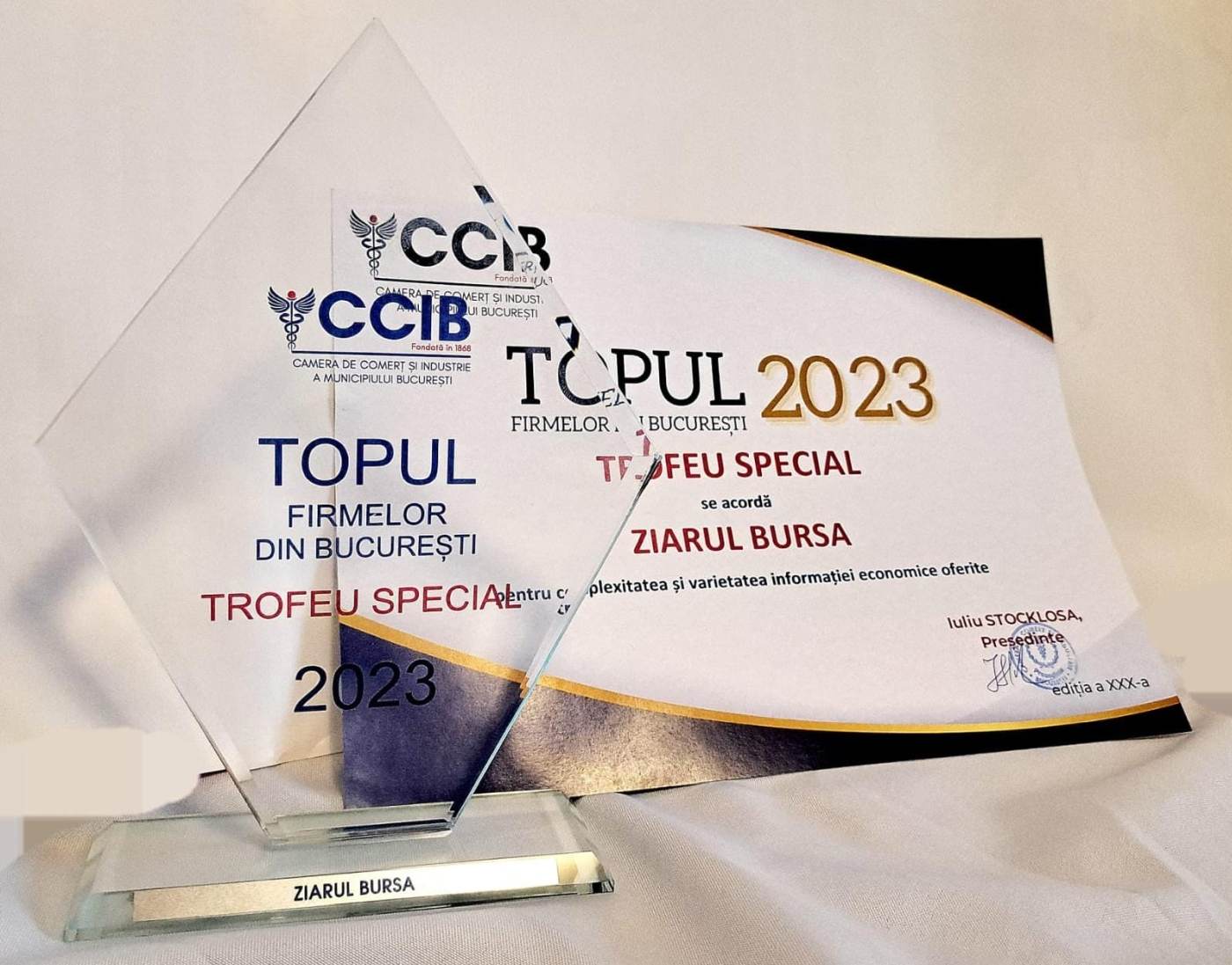 Ziarul BURSA - premiat pentru complexitatea şi varietatea informaţiei