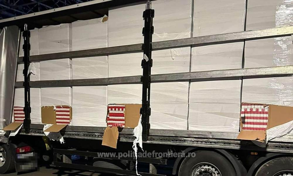 Poliţia de Frontieră Română: "Captură de ţigări în valoare de 1,5 milioane de euro, descoperite la P.T.F. Nădlac II"