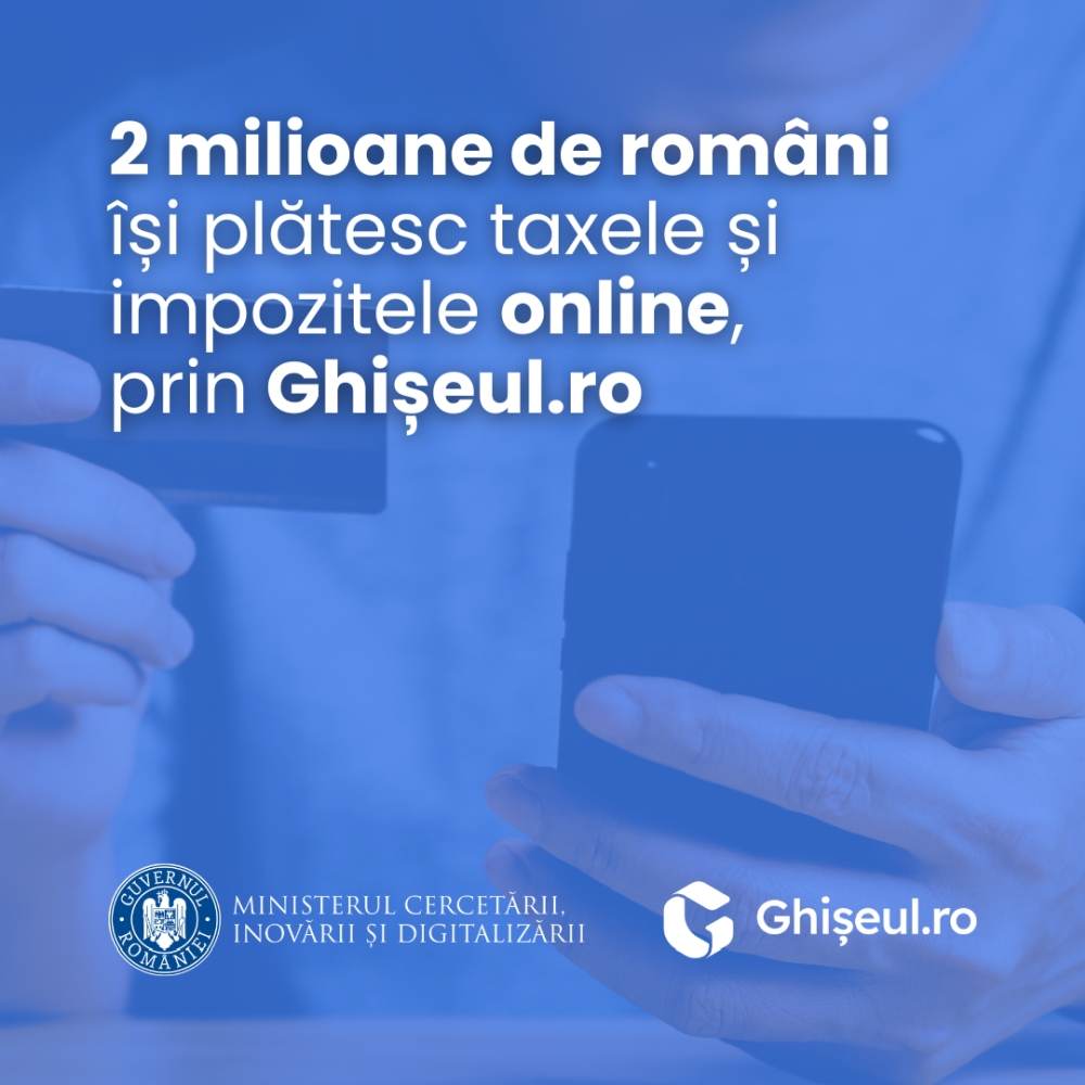 MCID: "2 milioane de români îşi plătesc taxele şi impozitele online, prin Ghişeul.ro"