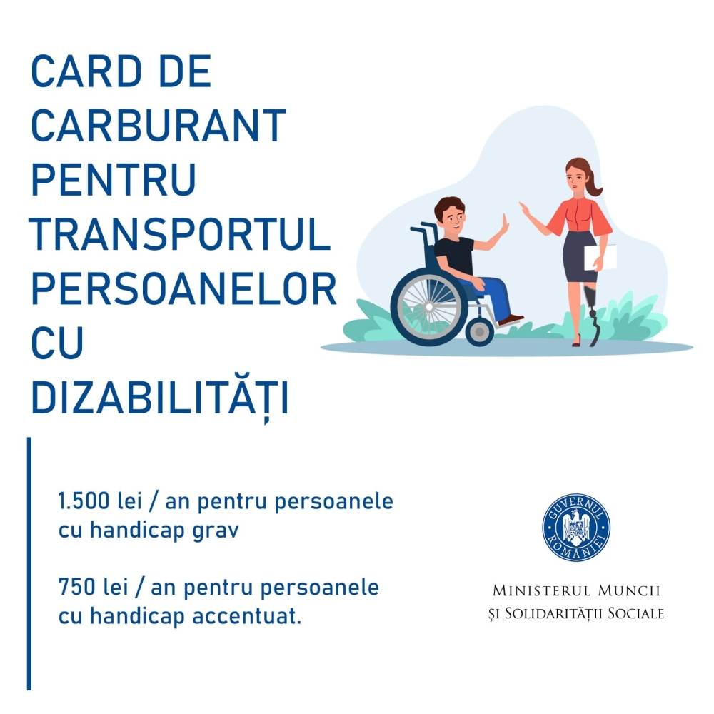 Vasilcoiu: "Persoanele cu dizabilităţi vor primi carduri electronice de carburant pentru transport"