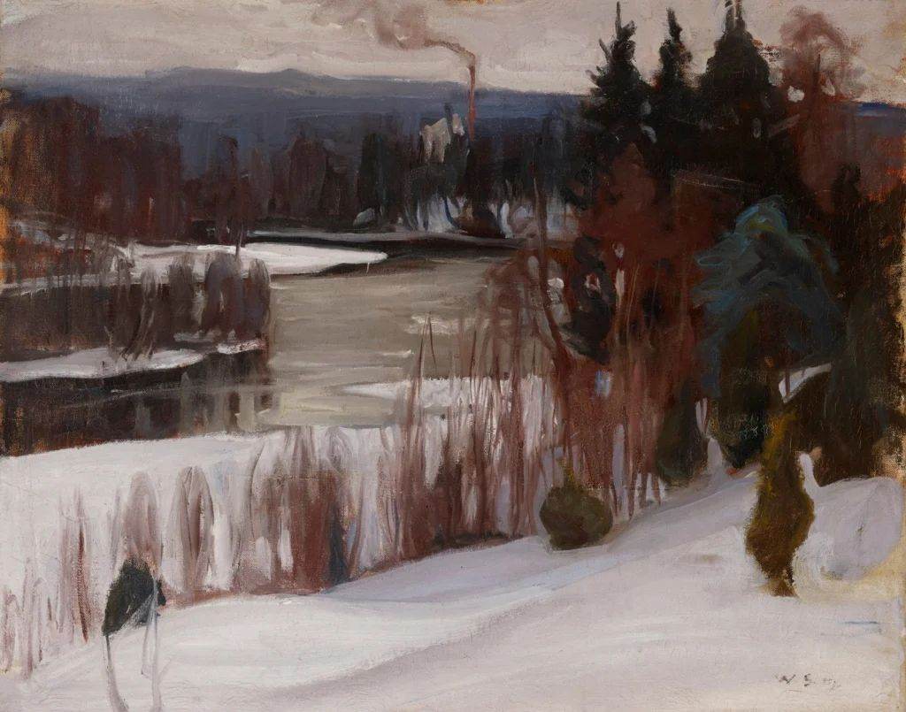 Wilho Sjöström - Vedere de iarnă din Inha, 1905