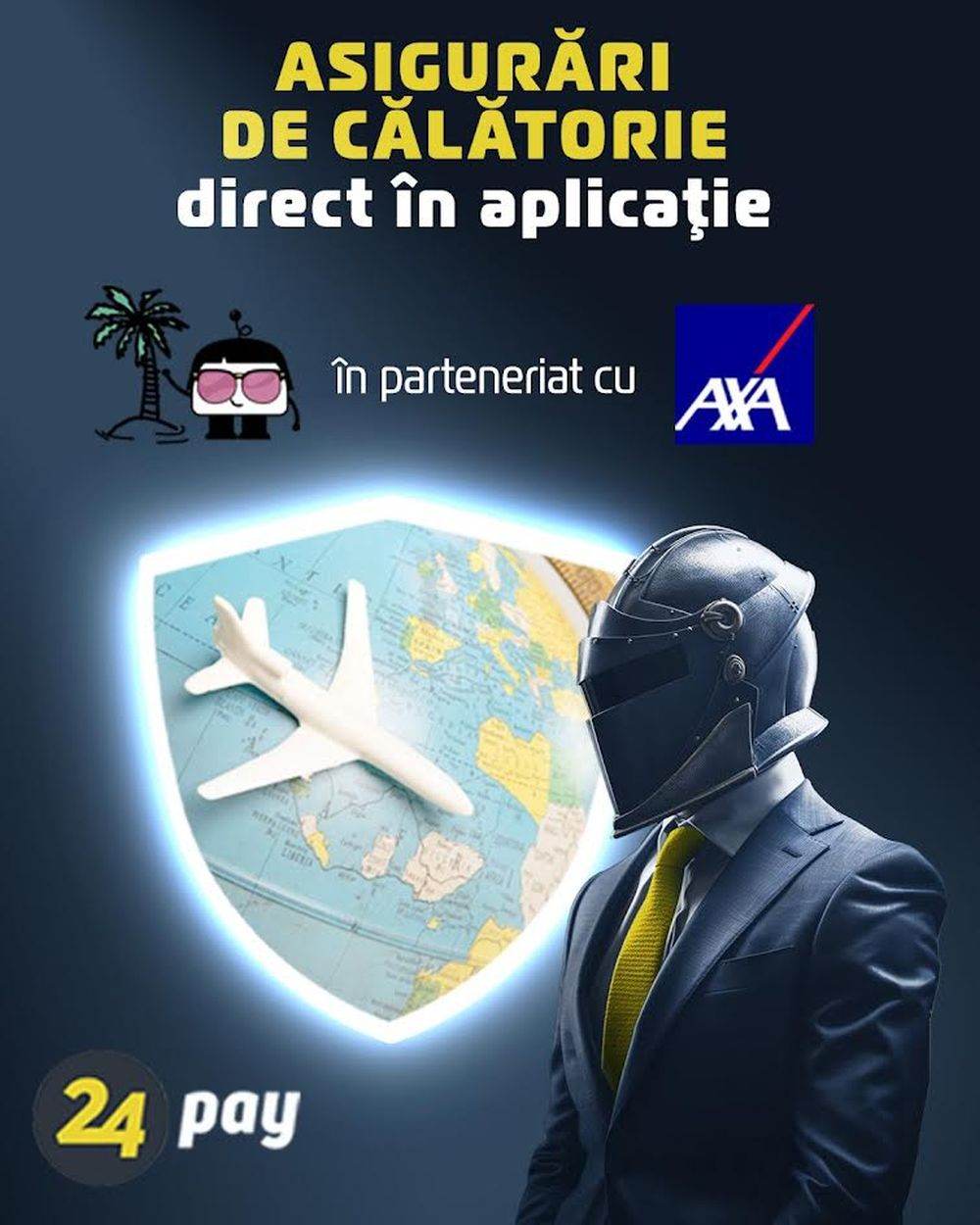 24pay integrează în aplicaţie serviciul de asigurare de călătorie, în parteneriat cu Senflua şi AXA Partners