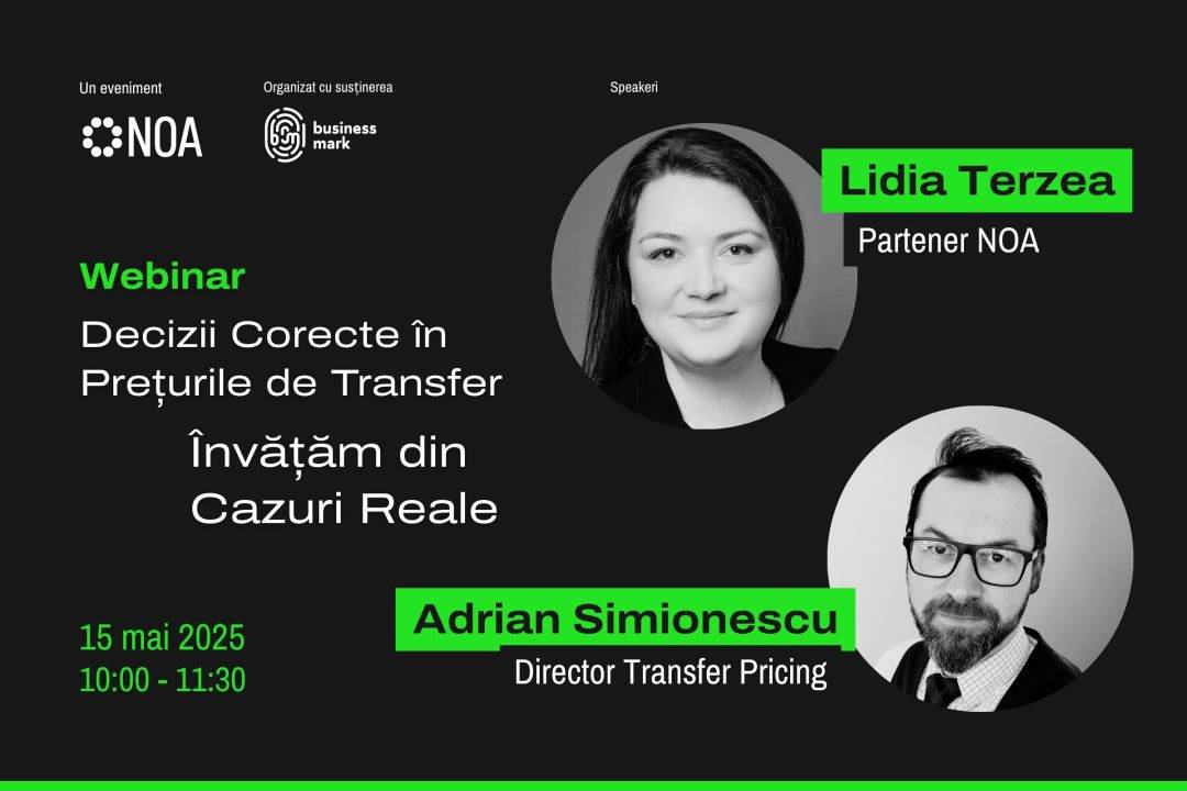 BusinessMark organizează un webinar gratuit, "Decizii corecte în preţurile de transfer: învăţăm din cazuri reale"
