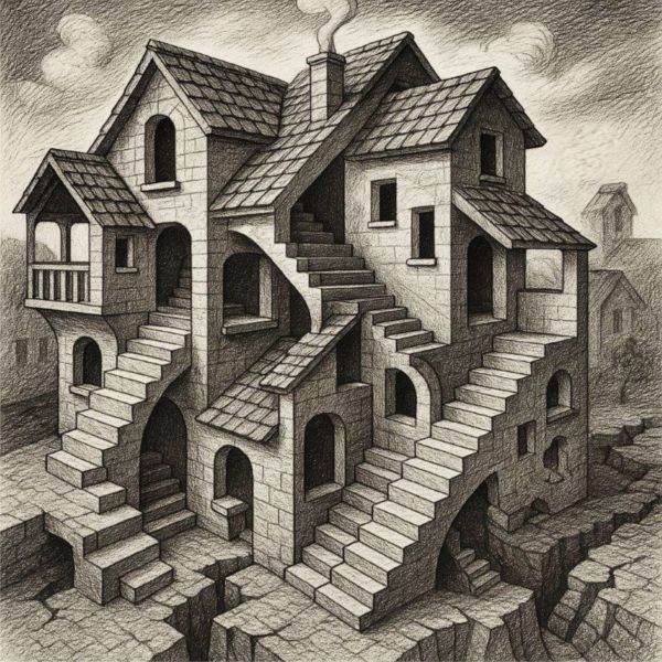 Ilustraţie conceputăă de MAKE, după M.S. Escher