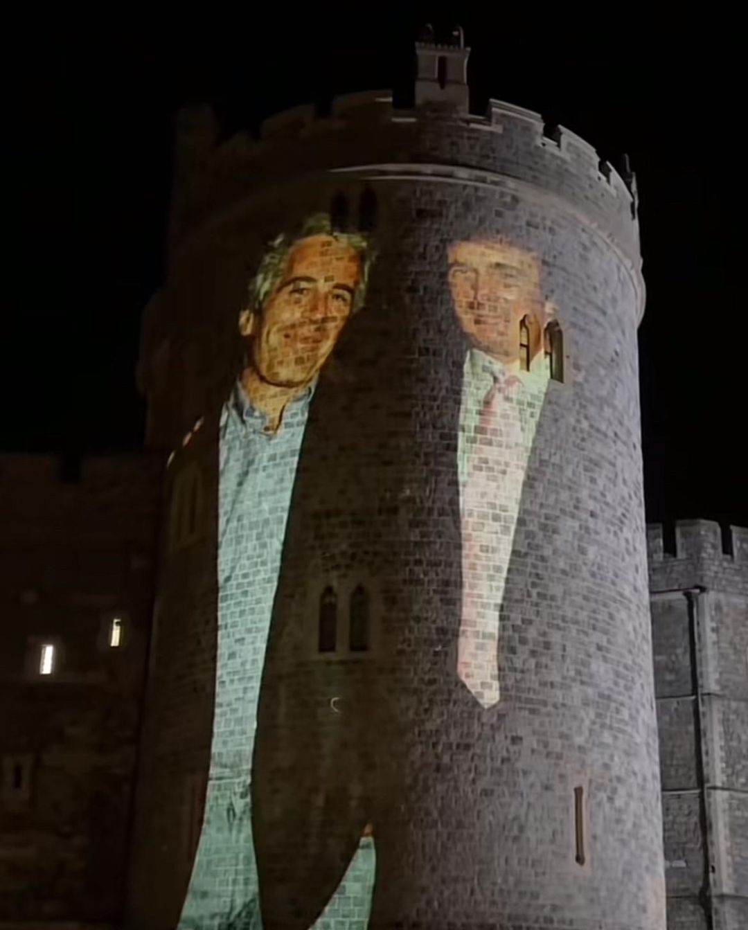 Patru bărbaţi eliberaţi pe cauţiune după ce au proiectat imagini cu Trump şi Epstein pe zidul Castelului Windsor