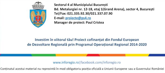 Titlul proiectului "Îmbunătăţirea infrastructurii educaţionale pentru Şcoala Gimnazială nr. 190, str. Niţu Vasile nr.16"