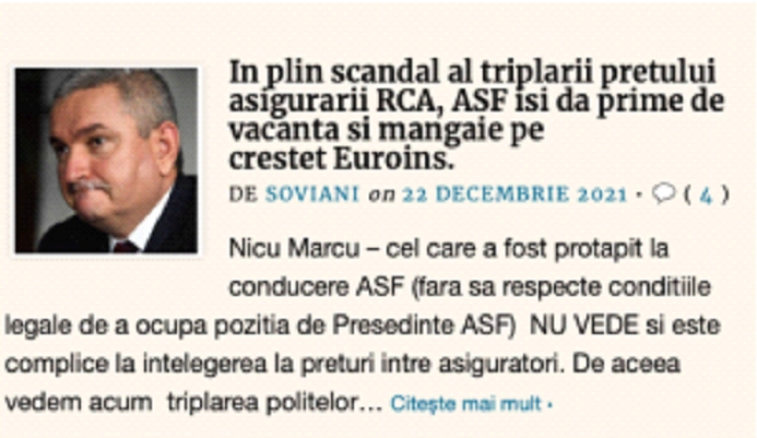 Complicitate cu repetiţie a conducerii ASF la muşamalizarea indicatorilor de solvabilitate ai EUROINS, noul lider în piaţa RCA